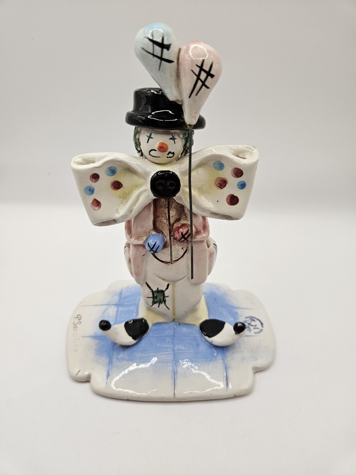 Vintage Nuova Capodimonte Porcelain Clown Figurine artist P. Savastano