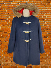 BODEN DAMEN-WINTERMANTEL GRÖSSE UK 12 MARINEBLAU WOLLMISCHUNG KAPUZE
