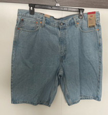 Levi's 469 Loose 12" Men's 42 Blue Denim Zip Shorts 5-Pocket NEW