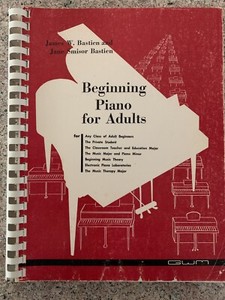 VINTAGE 1968 💥RARE BOOK~PIANO Spiral Book Adults~James&Jane Bastien~Self Learn