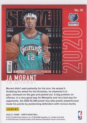 JA MORANT 2020 Panini NBA Hoops SLAM MAGAZINE INSERT Basketball