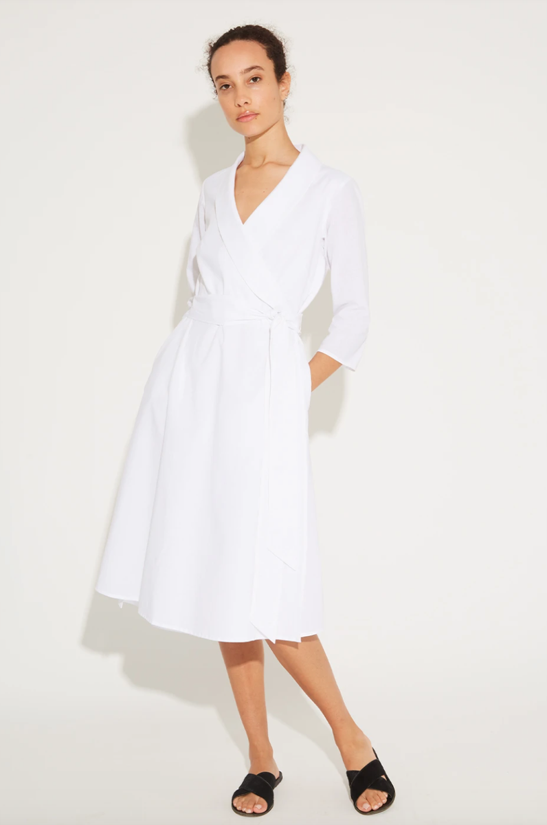 Misha Nonoo Aegean Linen Wrap Dress White size 00 NWT | eBay