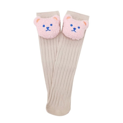 Cartoon Bear Baby Socks Over Calf Knee High Socks Breathable Cozy Autumn Socks - Picture 9 of 19