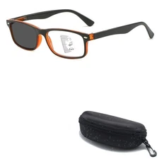 Smart Photochromic Multifocus Reading Glasses Retro Rectangle Readers Eyeglasses