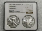 Rare 2 Coin Set  2026 Silver Eagles  NGC MS 69 Brown Label ~ Pristine