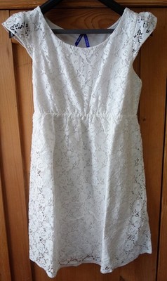 Kleid, Gr. 38 von Seraphine, weiß mit Spitze