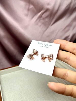 Kate Spade Wrapped In A Bow Stud Earrings-rosy Goldtone NWT&Dustbag