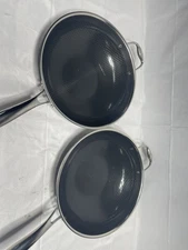 HEXCLAD 2-Piece Nonstick Stainless Steel 12” woks No lids 