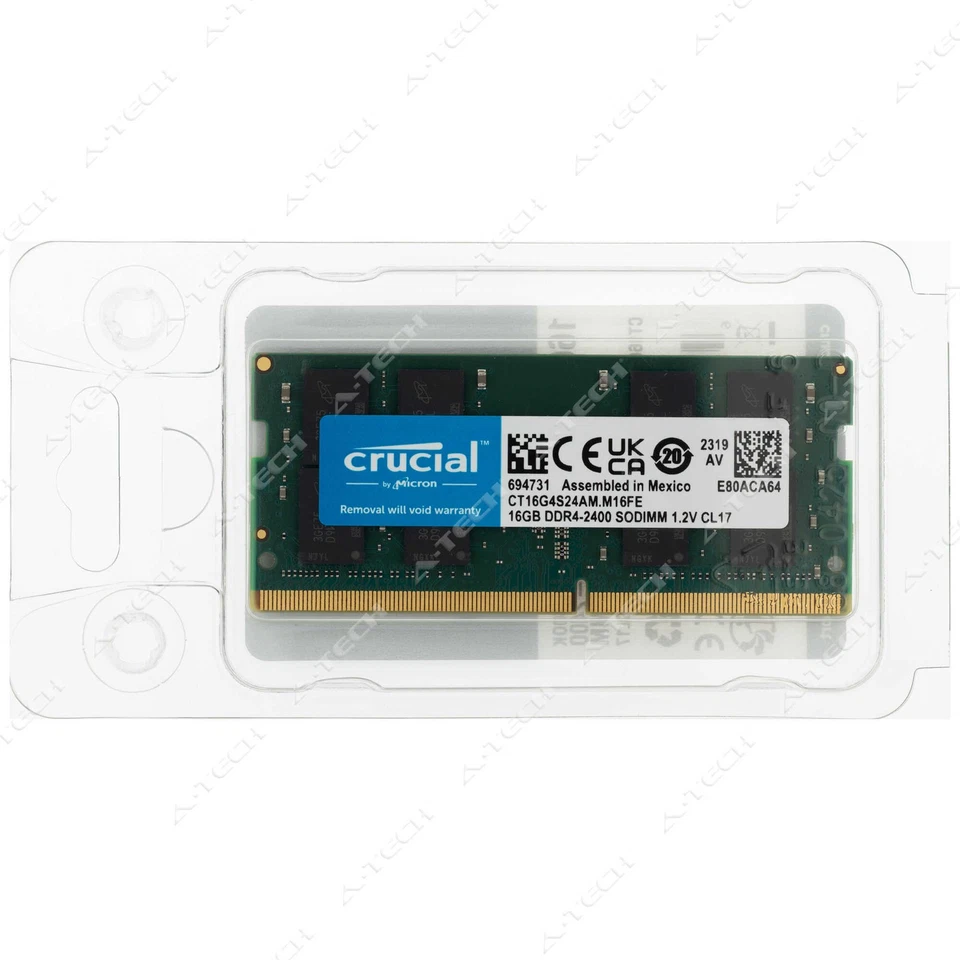 Crucial 16GB DDR4 PC4-19200 SODIMM Factory Sealed Laptop Memory RAM CT16G4S24AM - Image 2 of 3