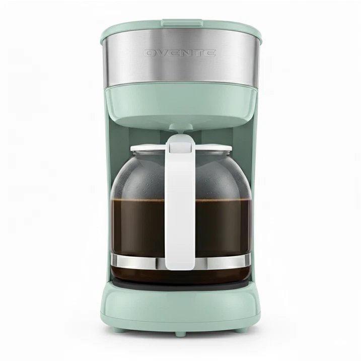 OVENTE 12-Cup Drip Coffee Maker Glass Carafe Reusable Filter Teal CM412LB