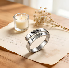 I F♡Cking Love You Ring for Women, Hope Rings Adjustable Stainless Steel Silver