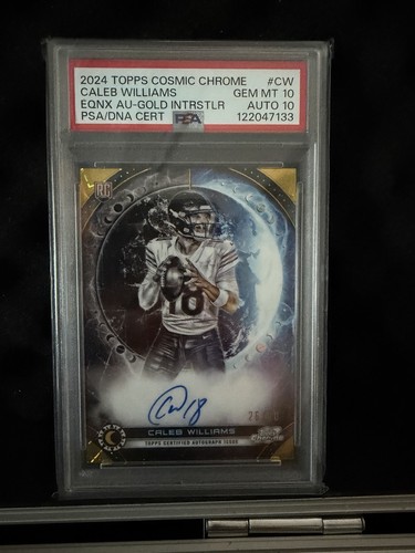 Caleb Williams [Gold Interstellar Refractor] #EQA-CW 2024 Topps Cosmic Chrome Equinox Autograph card