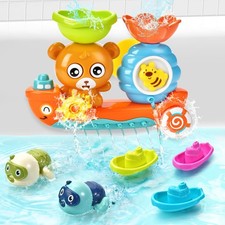 Baby Bath Toys Toddlers 1-3 Bear Kids Bath Tub Toys with 2 Turtle Swimming Wi...