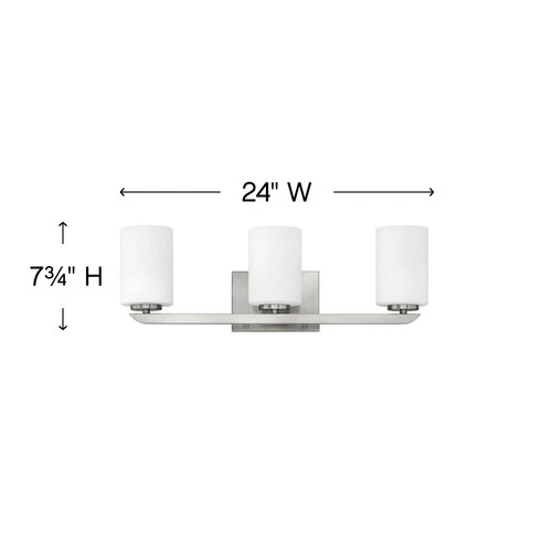 Hinkley Lighting 55023 Nickel 3-Light Vanity Light From The Kyra Collection - Picture 6 of 6