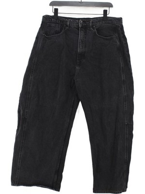 Good American Damen Jeans UK 14 schwarz 100% Baumwolle weites Bein