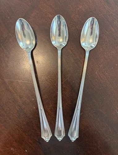 Antique Gorham Sterling Silver Iced Tea Spoons Set of Three Pat. 1911