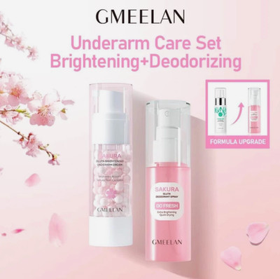 4 x Gmeelan Sakura Gluta Brightening Achselcreme & Deodorant Spray Set