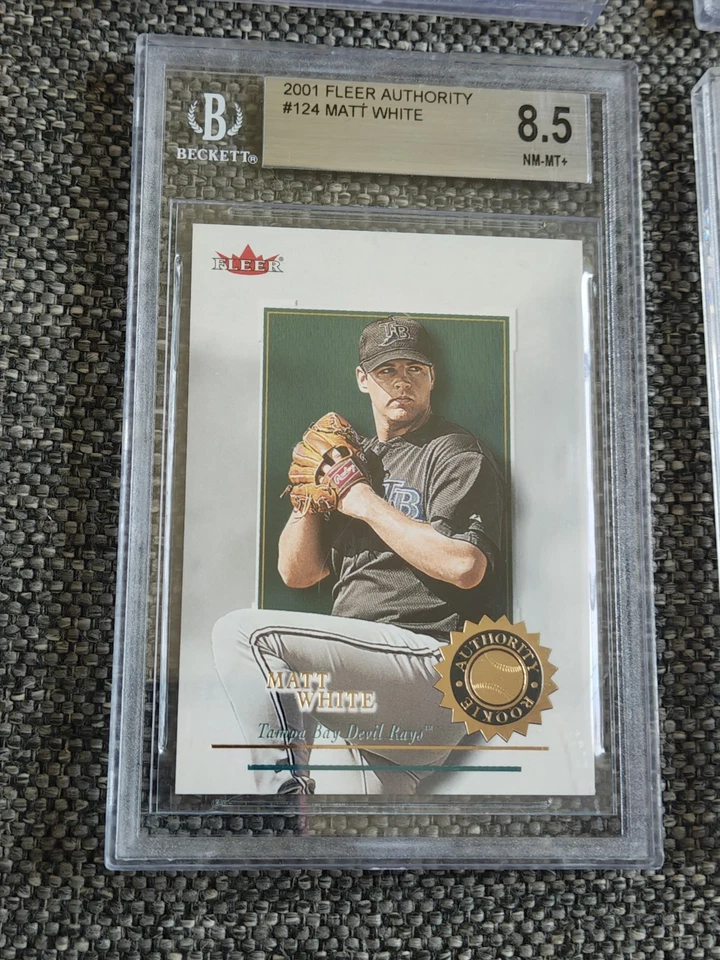 Lote 4/2001 Beckett Graded Fleer Auth. Jason Smith, blanco mate, Teixeira, Melian Foto 2 de 4