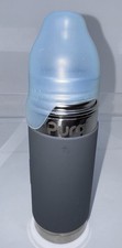 Kiki 7oz Gray Stainless Steel Insulated Infant Bottle Includes Silicone