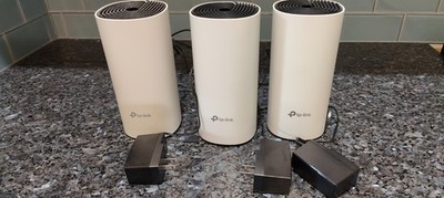 3 Pack TP-Link Deco M4R AC1200 Whole Home Mesh Wi-Fi System  White