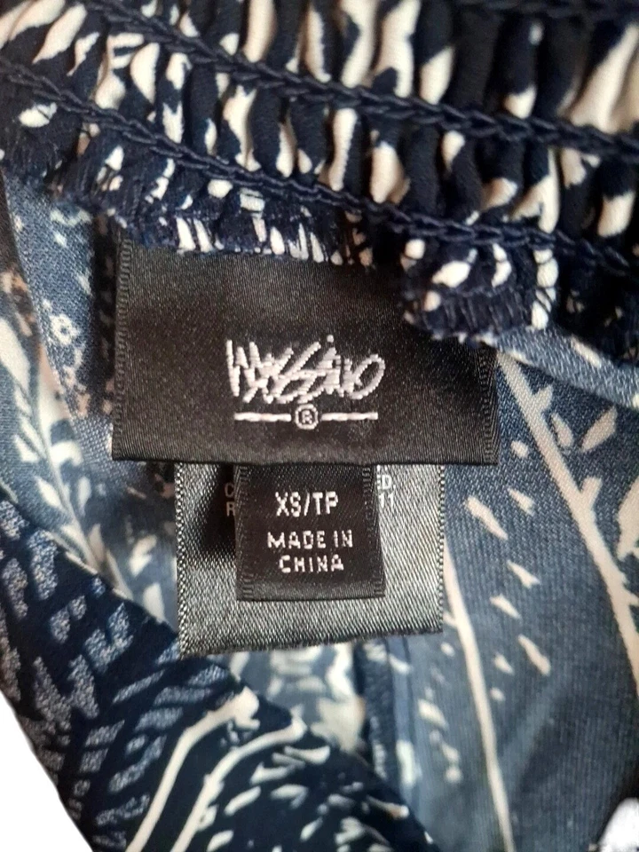 Calça Mossimo Feminina XS Perna Larga Geométrica Boho Festival Carreira - Imagem 3 de 3