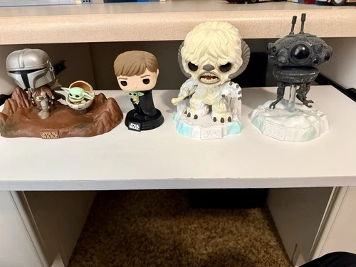 Funko Pop! Vinyl Star Wars Figures Mandalorian Grogu Luke Wampa Probe Droid