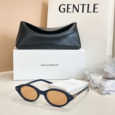 Gentle Monster Corori Blue Acetate Orange Lens Oval Sunglasses New