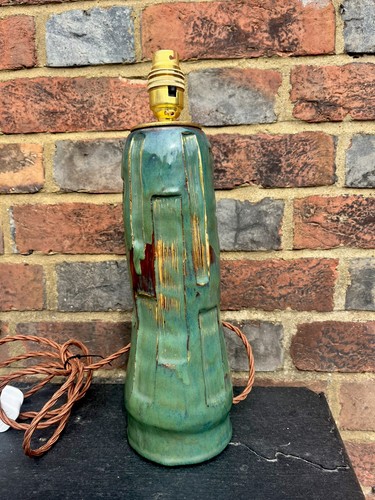 Mid-Century Studio Pottery Table Lamp Unique Vintage Lighting