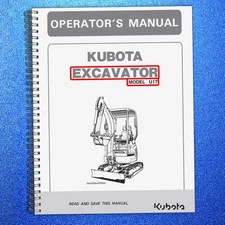 KUBOTA U17 EXCAVATOR OPERATORS MANUAL - STEEL WIRE BOUND - STRONG JACKET