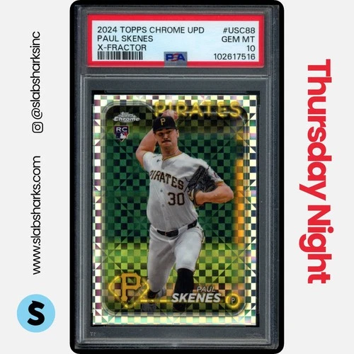 2024 TOPPS CHROME UPDATE #USC88 PAUL SKENES X-FRACTOR RC ROOKIE PSA 10