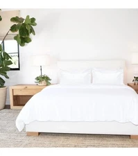 Home by Jennifer Adams 3-Piece Duvet Cover set KING/ CALI KING White New W/ Tag