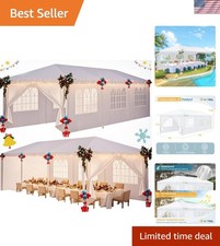 10x30 Party Tent with 8 Removable Sidewalls for Parties, Weddings, BBQ, Water...