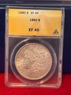 1880-P US Morgan Silver Dollar ANACA EF 45 Why looks better that an 45