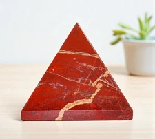 100mm Red Jasper Crystal Decor Home Decor Energy Healing Stone Pyramid