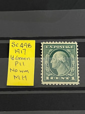 UNITED STATES OF AMERICA WASHINGTON 1c GREEN STAMP OF 1917 SCOTT #498