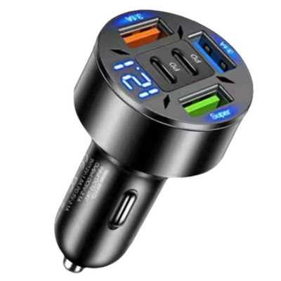 Fast Car Charger PD 66W Quad USB Cigarette Lighter Socket Power Adapter