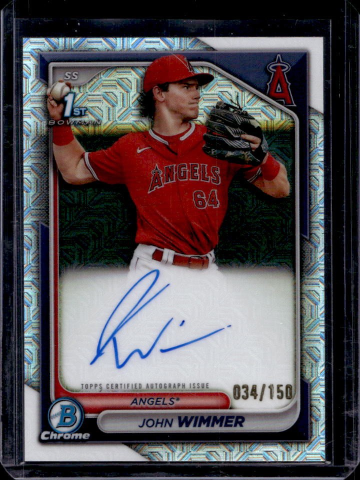 2024 Bowman John Wimmer Chrome Auto Choice 1st #34/150 Angels
