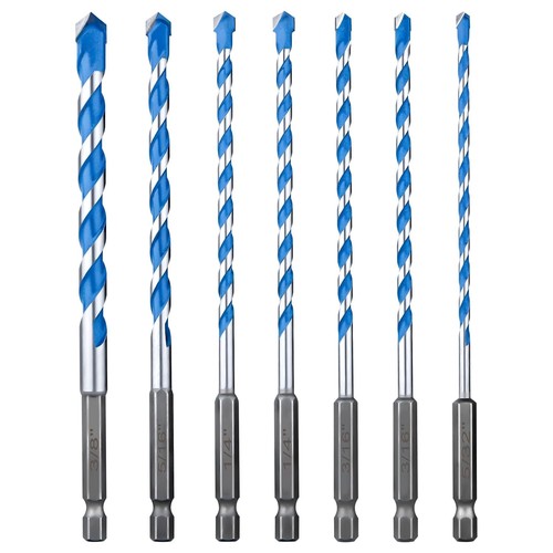 Concrete Drill Bit Set 7 Pcs, Masonry 5/32"-3/8", Shockproof... - Picture 1 of 5