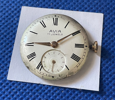 Original AVIA Kaliber 900 Uhrwerk läuft & Zifferblatt (1/18620)