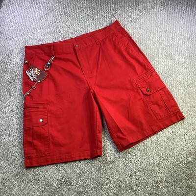 Watson Studios Digital Evolution Work Cargo Shorts Red Mens Size 40 NWT