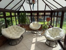 Two Papasan Chair And One Mamasan Chair