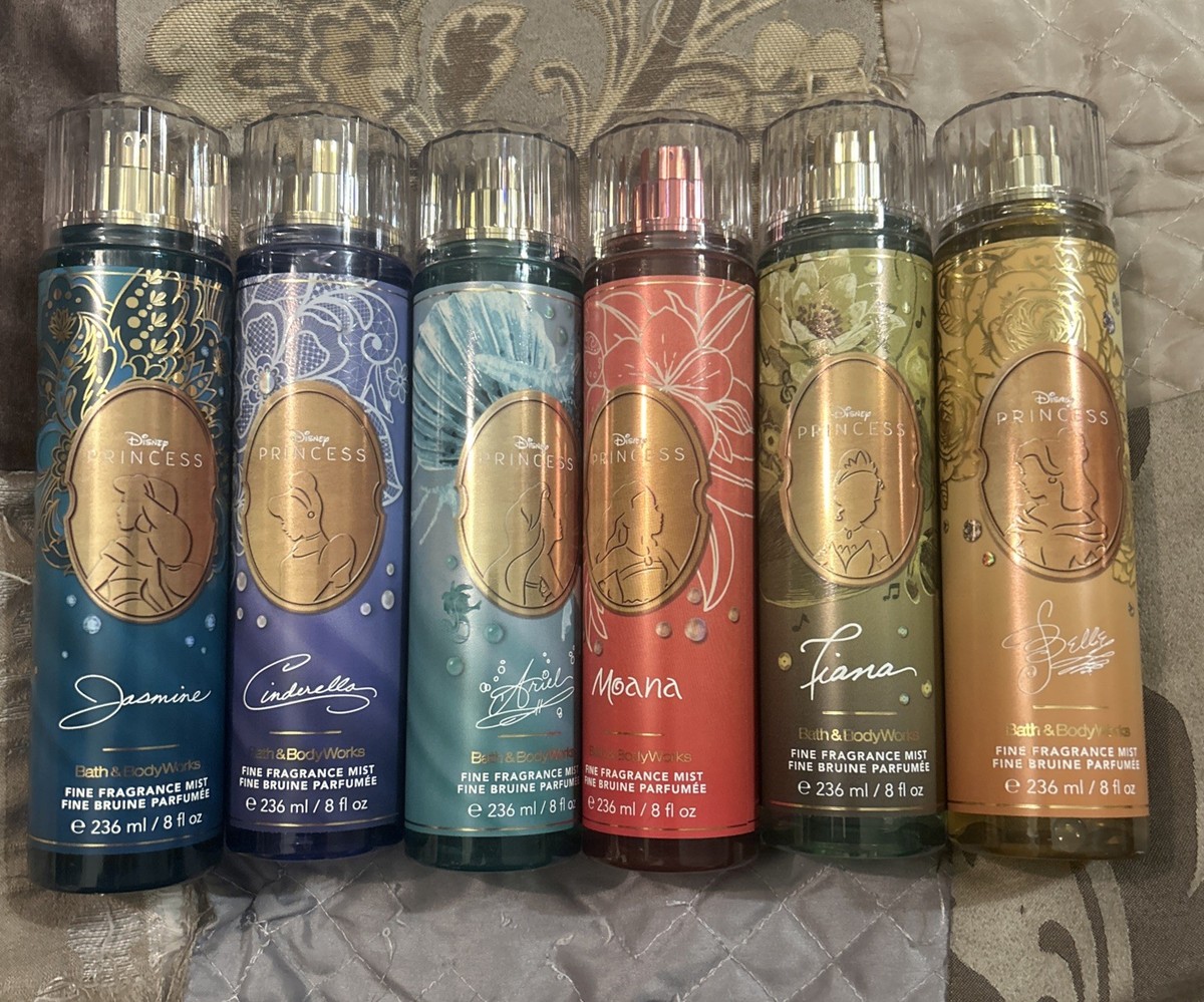 Bath & Body Works プリンセスボディミスト セット 6種 BBW 6 Mist Set Disney Princess Tiana Ariel Cinderella Jasmine