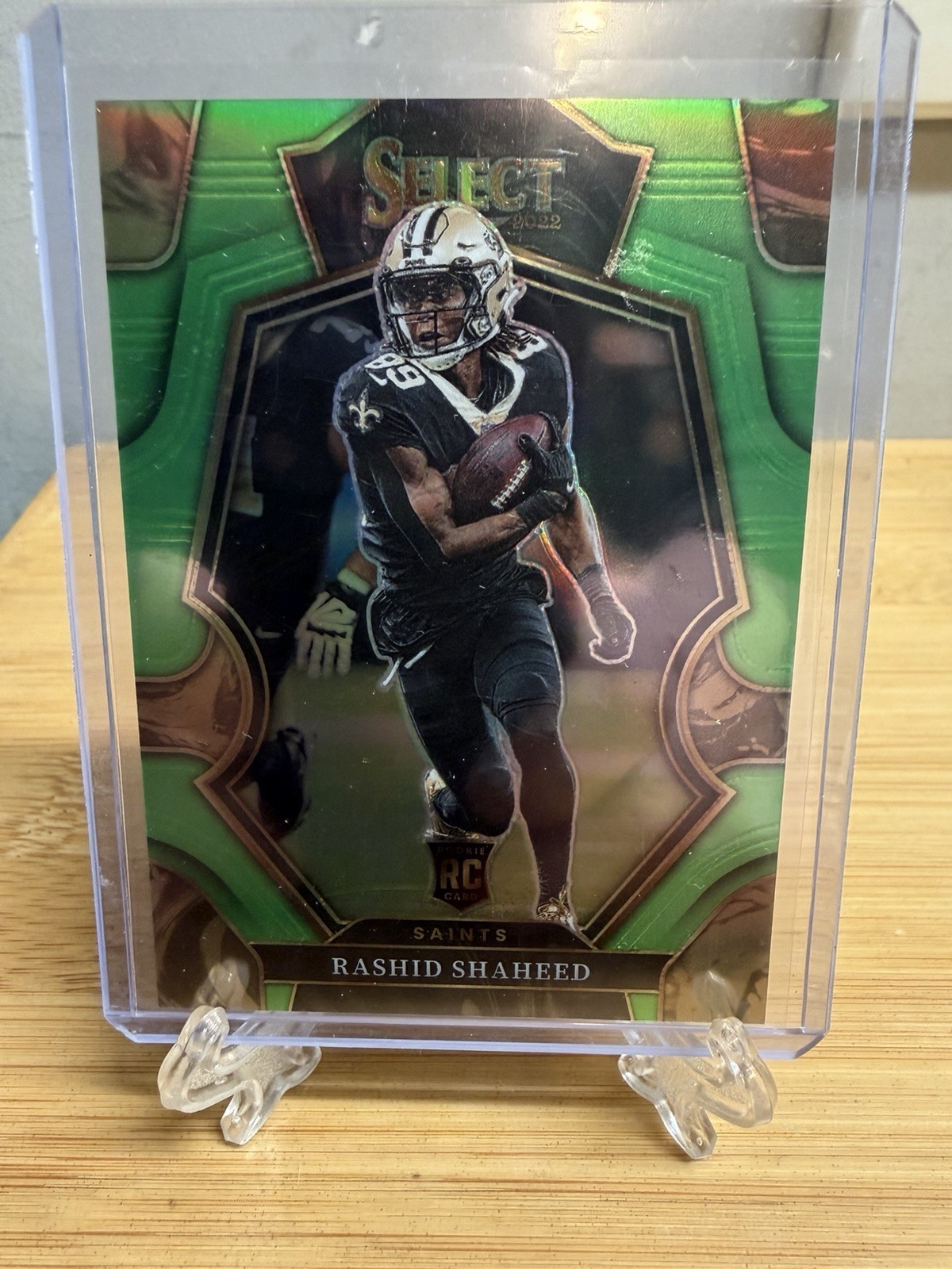 RASHID SHAHEED 2022 SELECT PREMIER LEVEL ROOKIE NEON GREEN RC /49