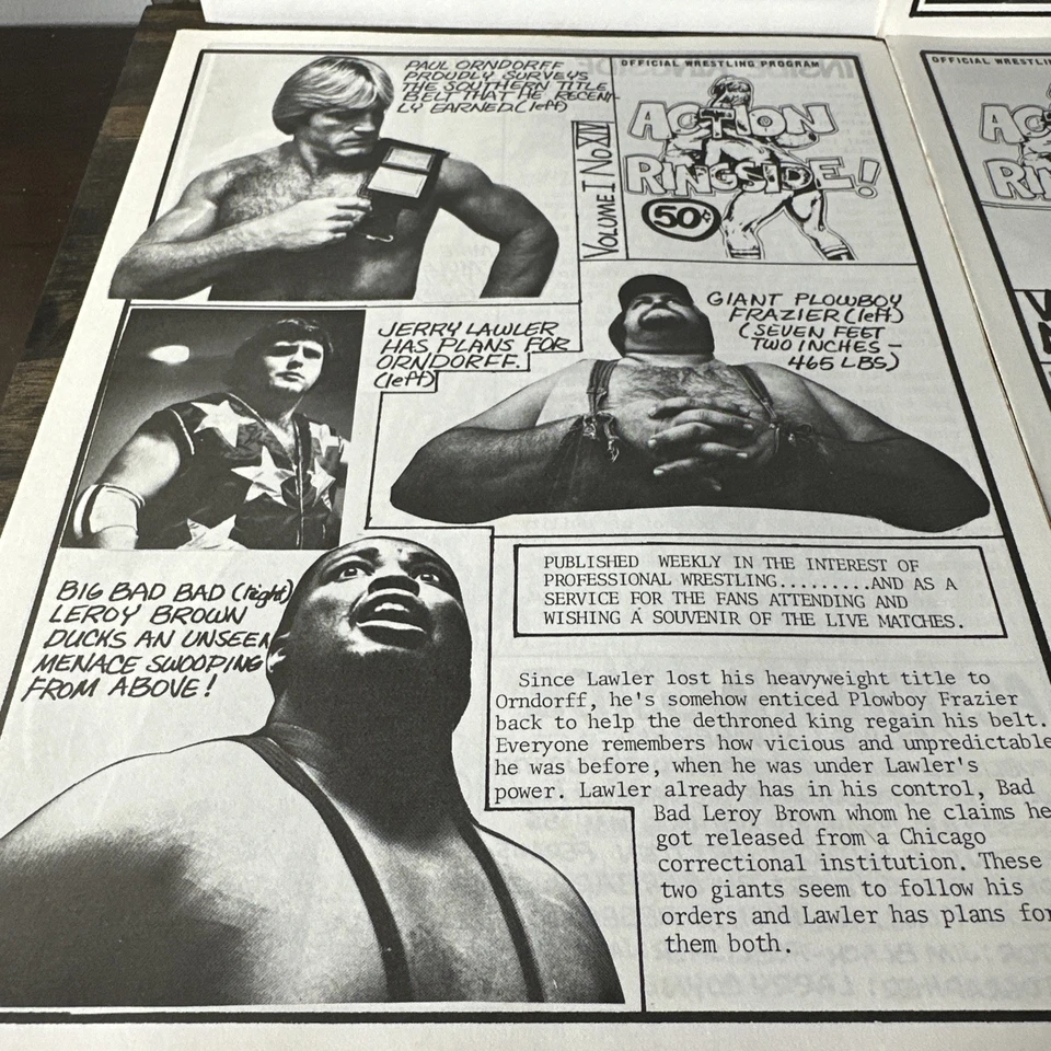 Лот из 4 программ рестлинга Action Ringside Memphis 1977 том 1 #10-12 14 - Изображение 3 из 4