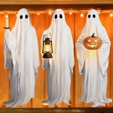 6 Sheets Large Vintage Ghost Window Clings Halloween Size, Ghosts