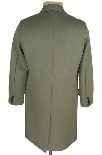 Dunhill Mens Grey-Olive Wool Cavalry Twill Overcoat Coat Size EU 46R / UK 36 (S) - Picture 2 of 19