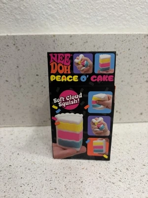 NeeDoh PEACE O' CAKE Squishy Toy NEE DOH Rainbow Cake