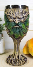Myths & Legends Mysterious Forest Spirit Greenman Deity Wine Goblet Chalice Cup