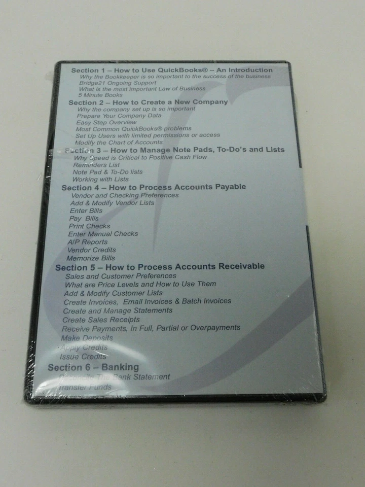 Vintage QuickBooks Video Trainer: Introduction Class 1 Of 3 By Bridge21 Sealed - Image 2 of 4