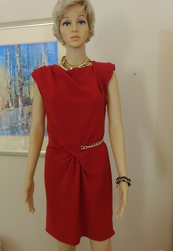 NWOT THE KOOPLES Paris Red Short Sleeveless Cocktail Dress Sz 2 US M - Picture 2 of 10